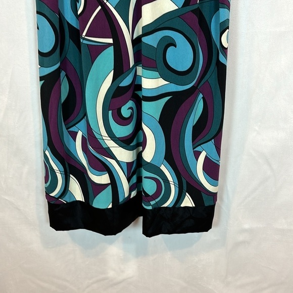 Torrid Women's Y2K Retro plunge v-neck colorful geometric tie waist sz 2 office - Picture 5 of 14